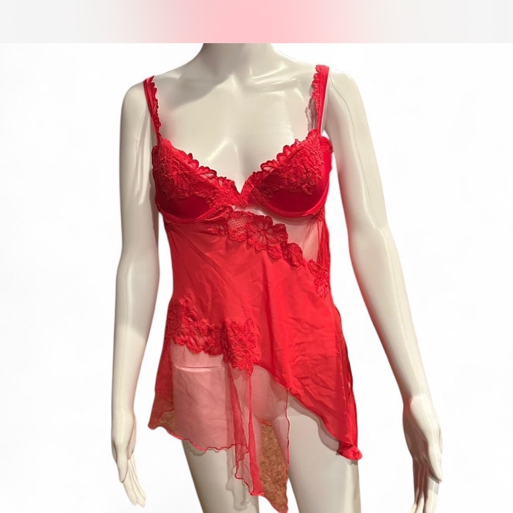 Elegant Red Lace Babydoll Lingerie